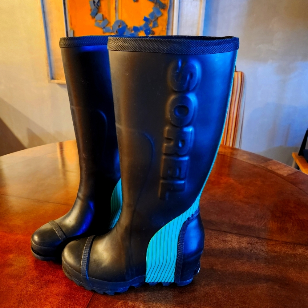 SOREL Joan Wedge Tall Rain Boots 7.5